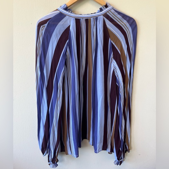 Banana Republic purple brown striped balloon sleeve top - Picture 5 of 5